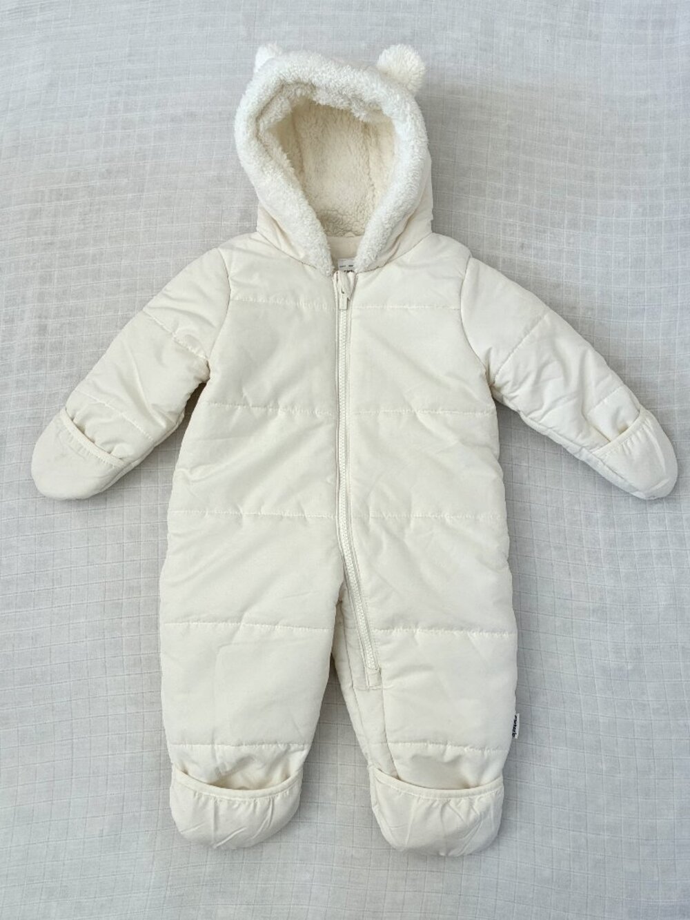 Carter's White Snowsuit with Teddy Ears 12M